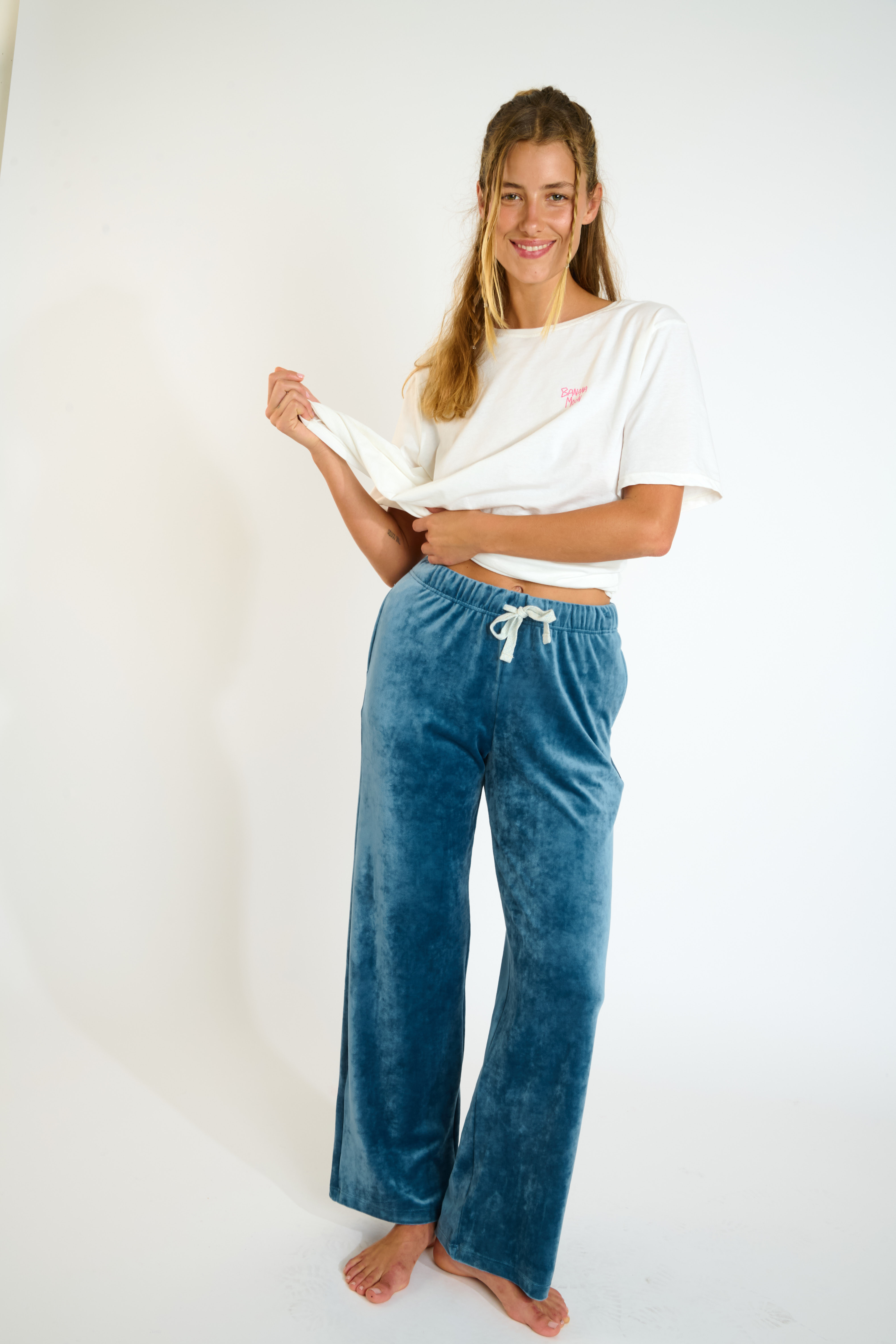 Pantalón de terciopelo azul KEENAN SEALAKE | Banana Moon
