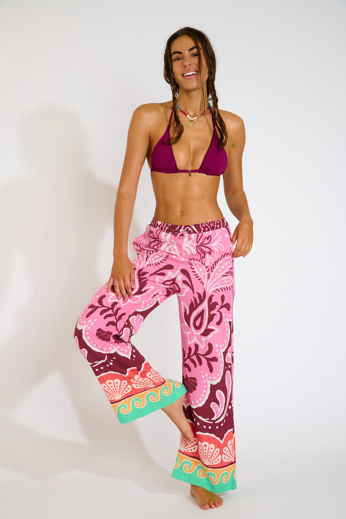 Laura in Vestito da donna Pareo Maxi stampato e con bottoni Caftán Camisola per coprire bikini per estate spiaggia e vacanze, 001, Taglia unica