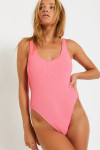 BELMAR SCRUNCHY pink one-piece swimsuit