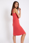 TYSSIA EVERYDAY Ribbed knee-length dress in red