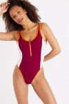 Ultimate Player burgundy one-piece swimsuit
