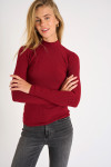 ODALIS TORRES red ribbed long-sleeved T-shirt