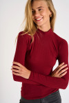ODALIS TORRES red ribbed long-sleeved T-shirt
