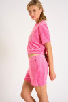 SCOTTY SEALAKE pink velvet shorts