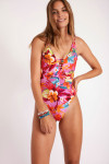 Miller Sunrise pink one-piece exotic print swimsuit