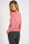 MELOR BRUNSWICK pink long-sleeved T-shirt