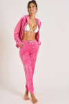 QUICK SEALAKE pink velvet trousers