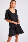 Kimi Enoha black loose-fitting short dress