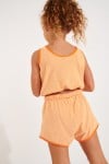 Mini Loulou Whitebay oranje badstoffen short voor meisjes