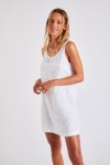 Medway Hawston short white linen dress