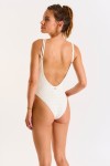 Habana Miller ecru textured one-piece swimsuit