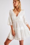 Natali Jayany off-white short beach dress