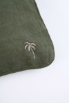 Orama Palm kussenhoes van kaki linnen