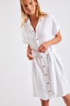 Paulina Hawston white belted shirt dress