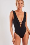 Pauini Reina black one-piece swimsuit