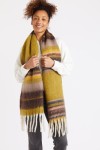 Kacie Palanga khaki and brown striped scarf