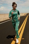 Veste de jogging en velours turquoise MAKAI SEALAKE
