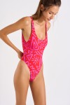 Coralpunch red one-piece swimsuit