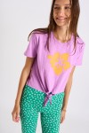 Camiseta de mujer anudada lila Chado Teeclub