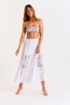 COCOBEACH ENARA long white beach skirt with ruffles