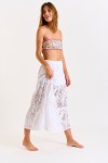 COCOBEACH ENARA long white beach skirt with ruffles