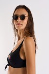 Brown round sunglasses for women LUNETTE BM26504