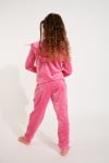 Pink velvet jogging jacket girl Mini Adaline Sealake