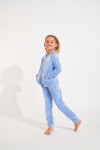 Blauw velours joggingjack voor meisjes Mini Adaline Sealake