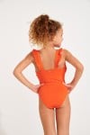 COLORSUN MINI TUNES girl's orange one-piece swimsuit