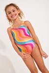 Girl's one-piece swimsuit M BUTTERFLY SCOOBY