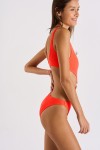 Scrunchy Rolling coral cut-out one-piece swimsuit