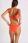Scrunchy Rolling coral cut-out one-piece swimsuit