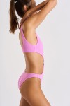 Scrunchy Rolling pink cut-out one-piece swimsuit