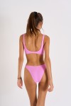 Scrunchy Rolling pink cut-out one-piece swimsuit