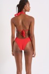 Spring SHELLINA red one-piece swimsuit with hanging shells