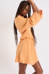 Robe tunique courte à manches longues orange Sundy Holidays