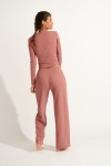 BONDY PASSION pink ribbed trousers