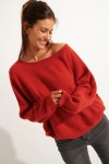 Jersey de lana roja FLOWN FREELANCE