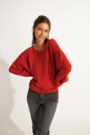 FLOWN FREELANCE red wool jumper