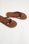CALISUN SEASIDE Brown flip-flops with colored beads