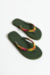 CALISUN SEASIDE Khaki flip-flops with colored beads