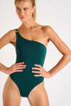 CAYON AYADA one-piece green asymmetric swimsuit