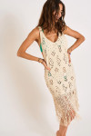 KINARA SOMERAND cream openwork crochet beach dress