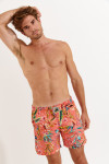 Koraalkleurige zwemshort met tropische print voor jongens MANLY KENTFIELD