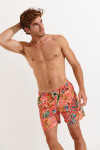 Koraalkleurige zwemshort met tropische print voor jongens MANLY KENTFIELD