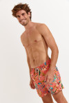 Pantaloncini da bagno bambino corallo con stampa tropicale MANLY KENTFIELD