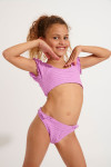 Girls' BUNNY GROOVE pink shirred bikini