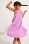Girls' MIGNONS GROOVE pink shirred mini dress