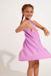 Vestido corto fruncido rosa para niña MIGNONS GROOVE