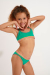 Bañador de 2 piezas verde con costuras para niña PORTO KALANY
